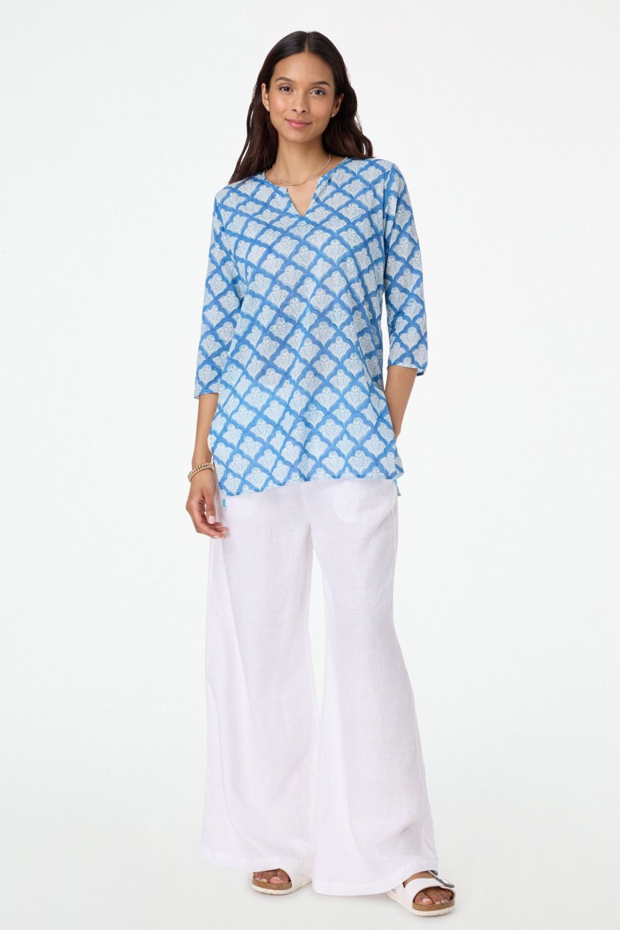 Roller Rabbit Jemina Kurta Blue Tunics & Kurtas