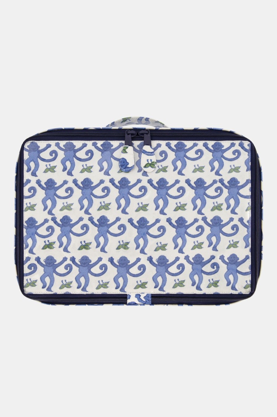 Roller Rabbit Monkey Mini Suitcase Blue Makeup & Toiletry Cases