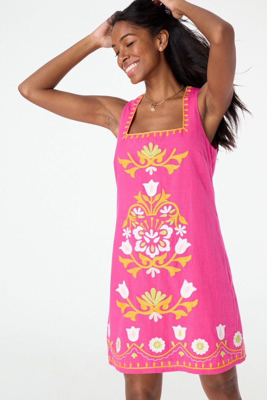 Roller Rabbit Lavandou Lara Dress Fuchsia Dresses