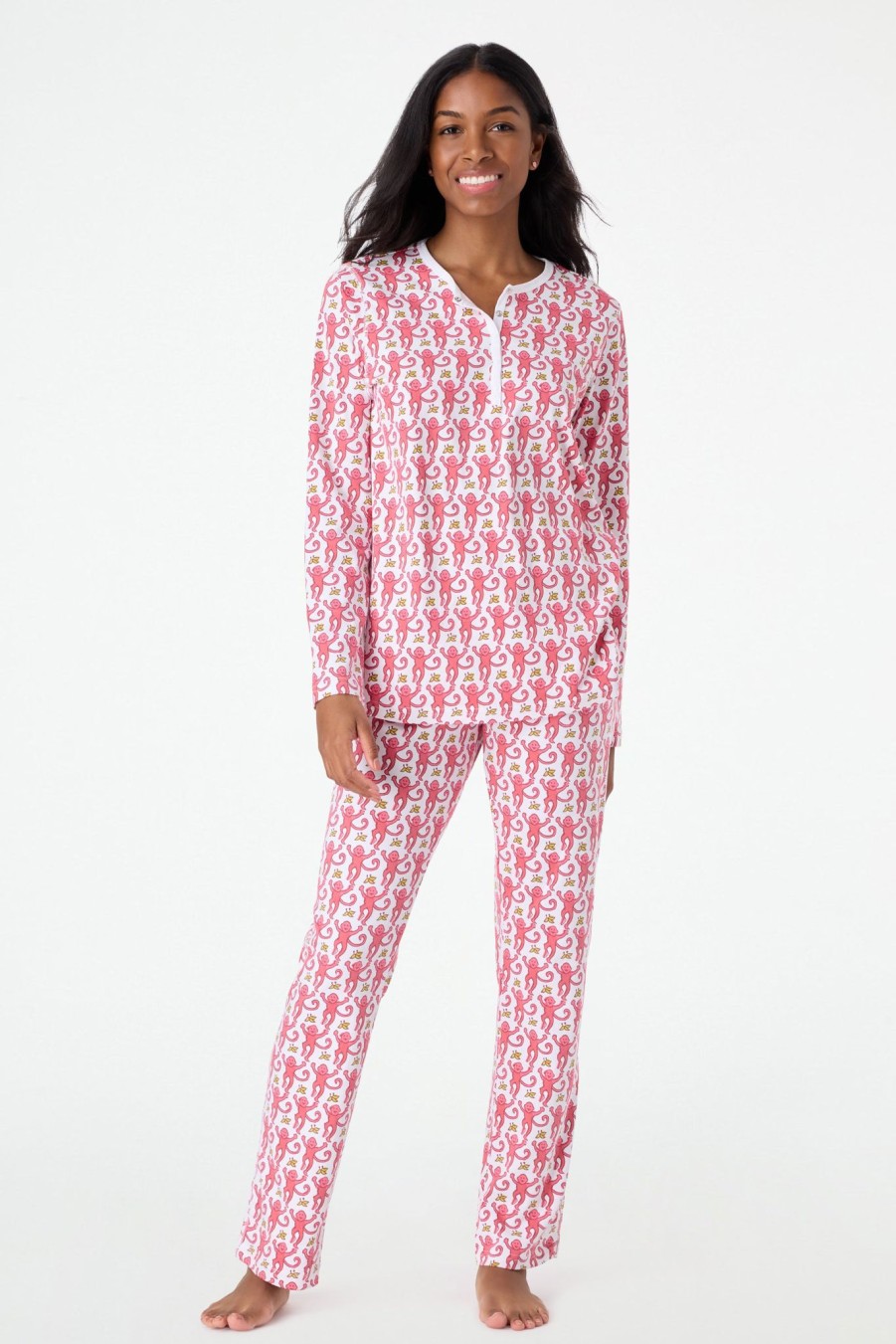 Roller Rabbit Monkey Pajamas Pink Mommy & Me