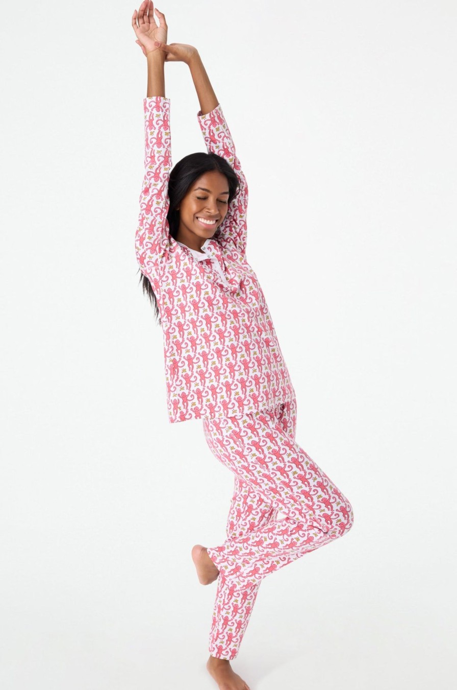 Roller Rabbit Monkey Pajamas Pink Mommy & Me