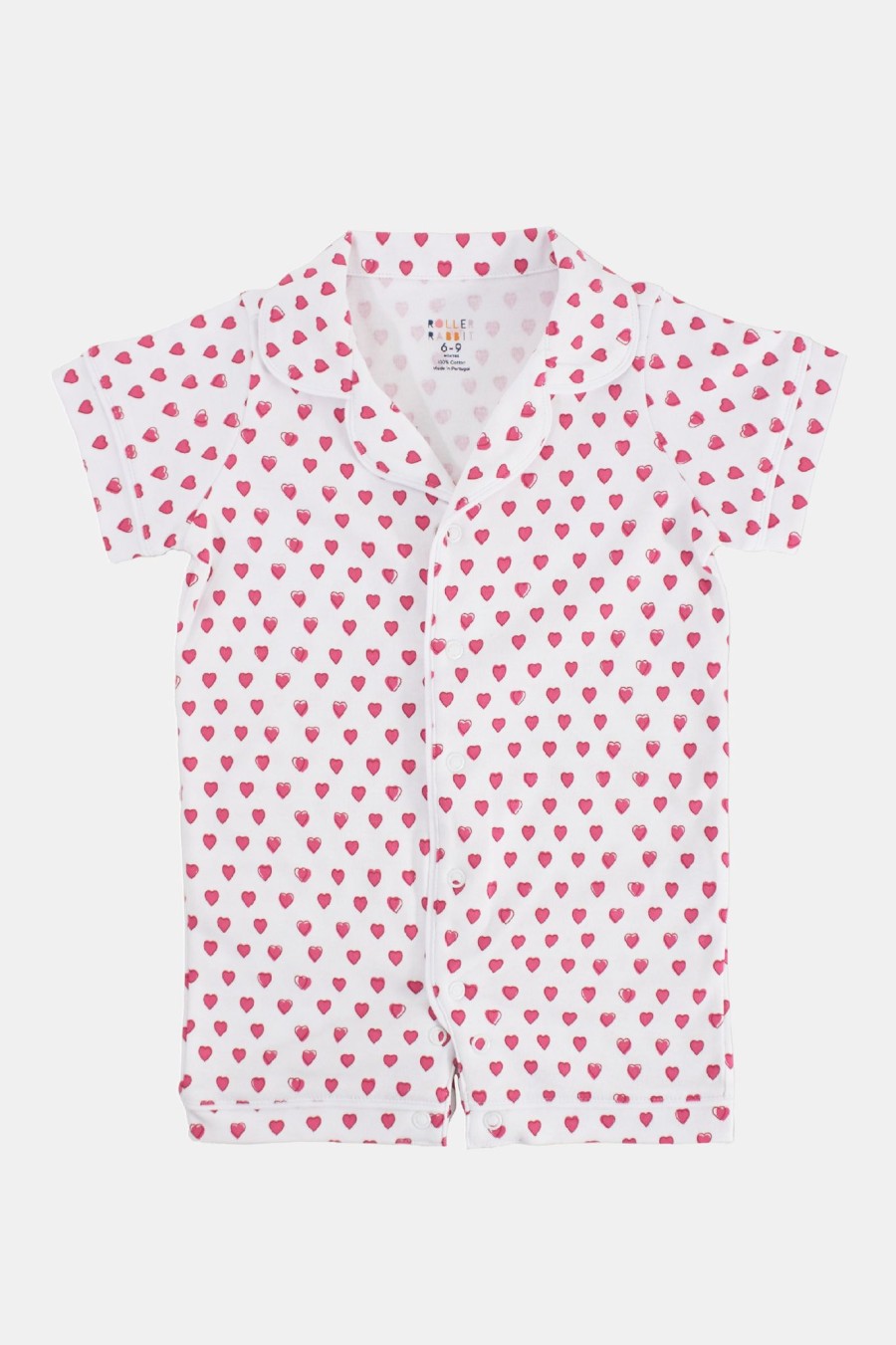 Roller Rabbit Infant Hearts Polo Onesie Pink Pajamas