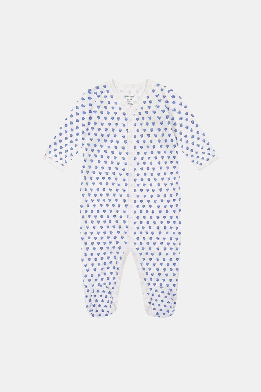 Roller Rabbit Infant Hearts Footie Pajamas Blue Pajamas