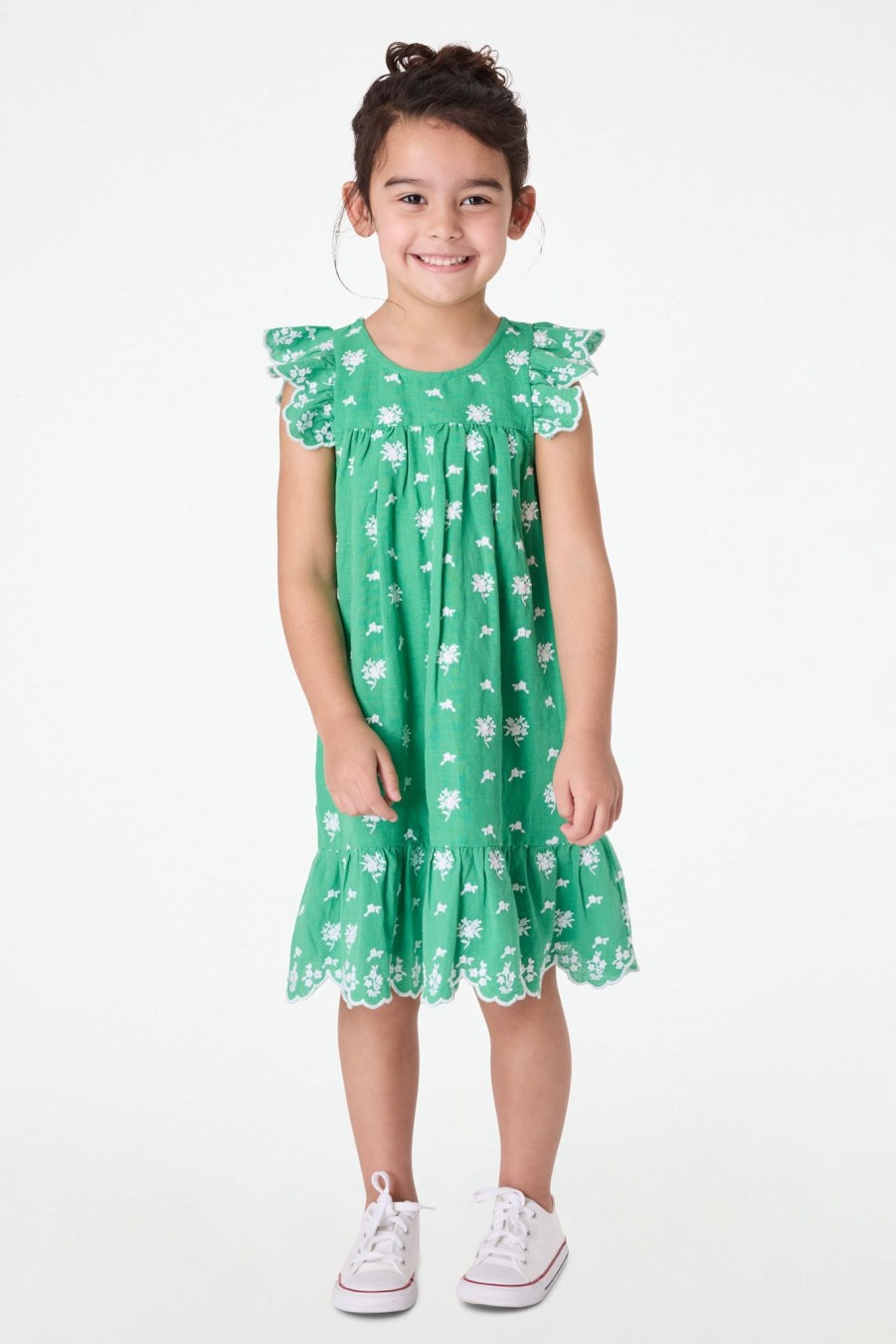 Roller Rabbit Kids Isotta Embroidery Aimee Dress Green Dresses