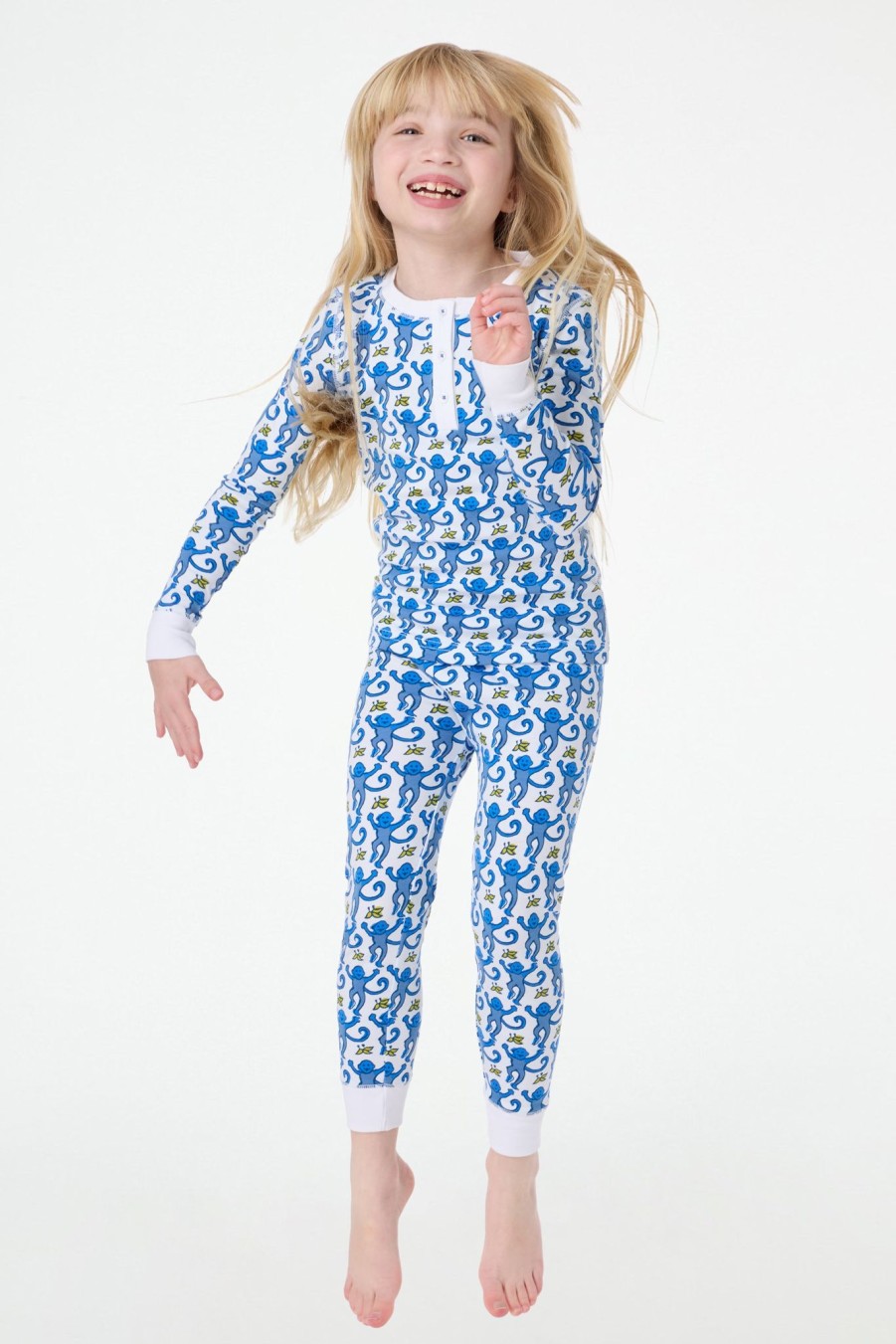 Roller Rabbit Kids Monkey Pajamas Blue Mommy & Me