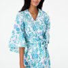 Roller Rabbit Amanda Kimono Turquoise Pajamas