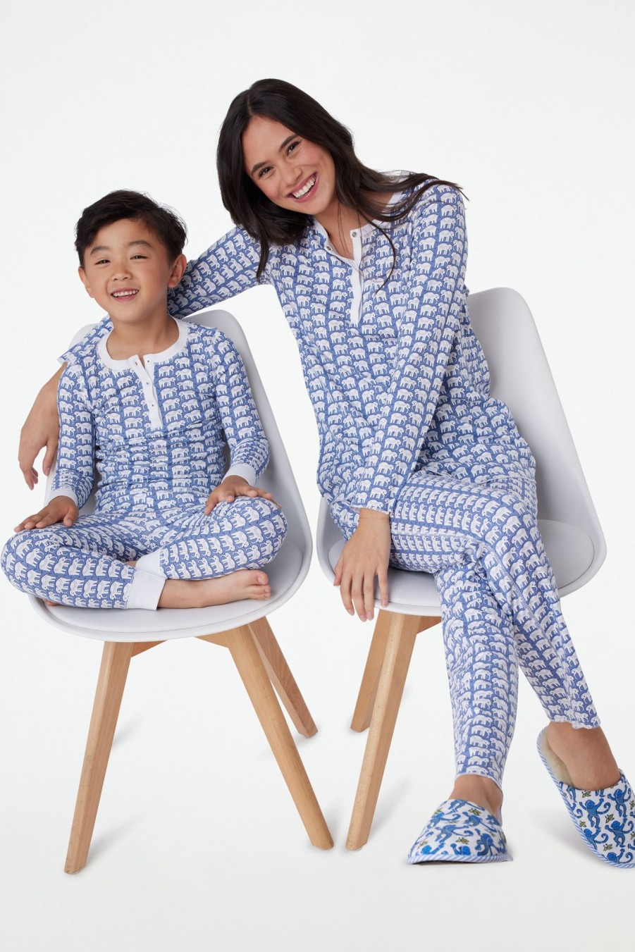 Roller Rabbit Kids Hathi Pajamas Blue Mommy & Me