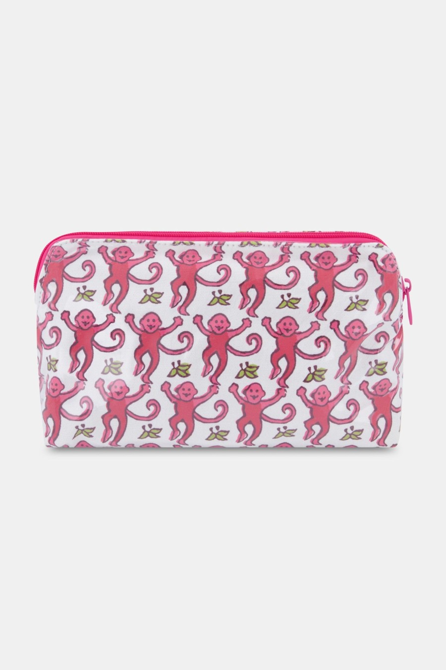 Roller Rabbit Monkey Makeup Bag Pink Makeup & Toiletry Cases