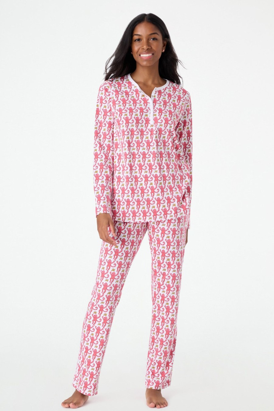 Roller Rabbit Monkey Pajamas Pink Pajamas