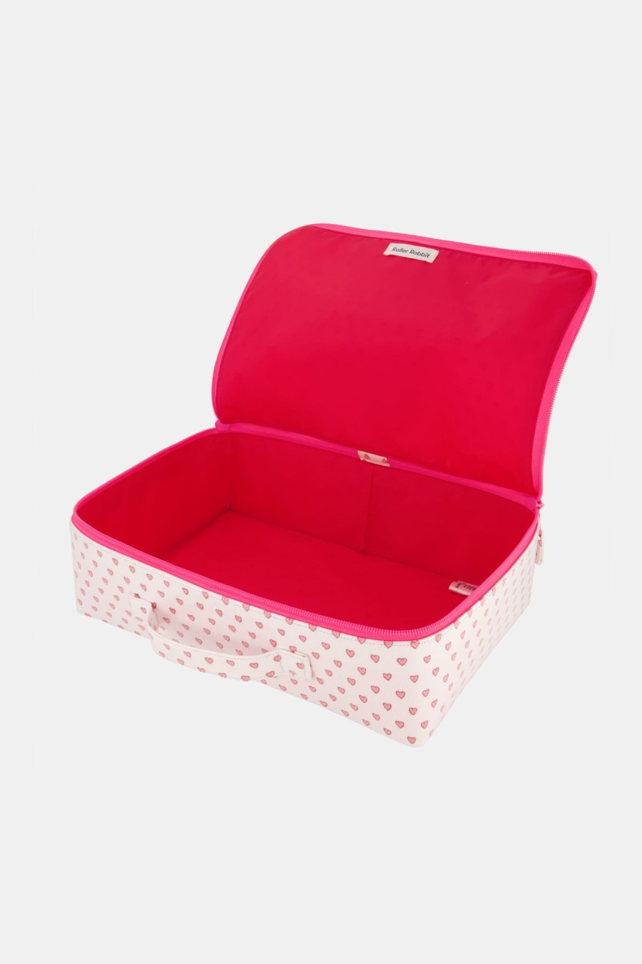 Roller Rabbit Hearts Mini Suitcase Pink Makeup & Toiletry Cases