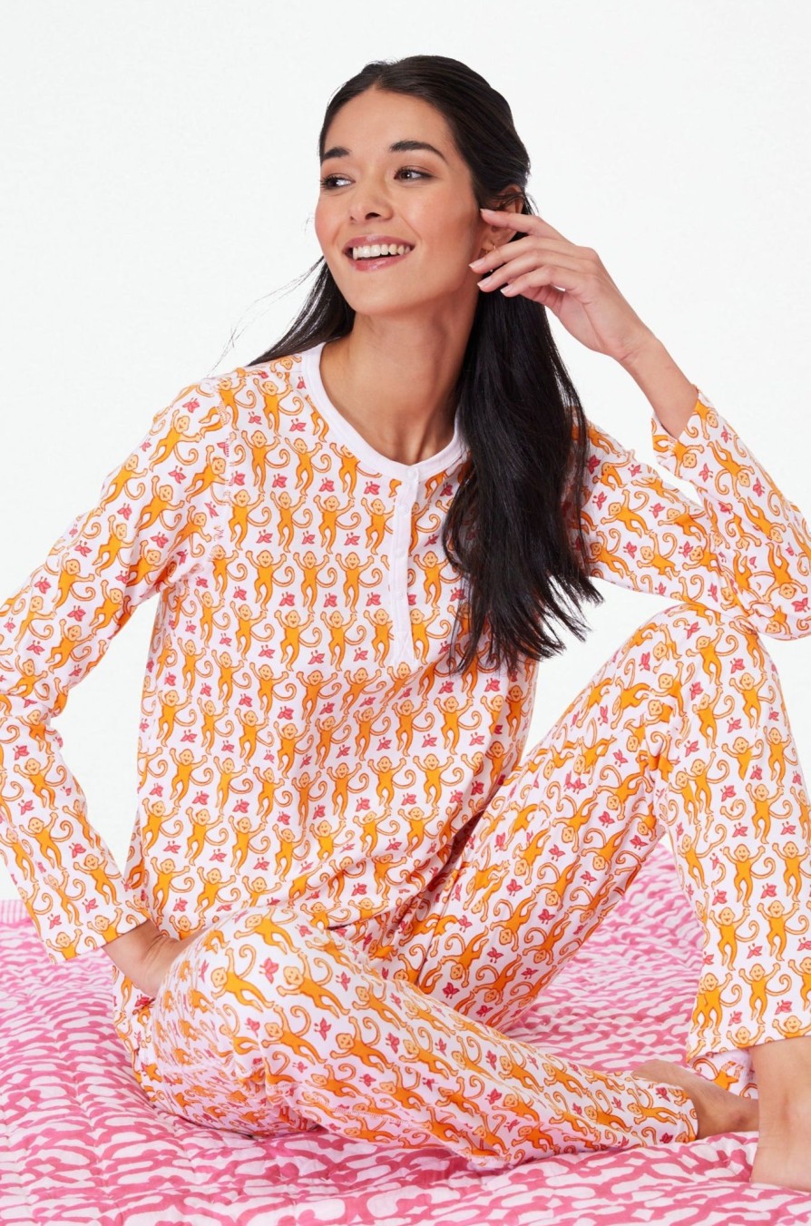 Roller Rabbit Monkey Pajamas Orange Pajamas