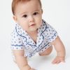 Roller Rabbit Infant Hearts Polo Onesie Blue Pajamas