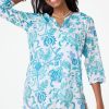 Roller Rabbit Amanda Kurta Turquoise Tunics & Kurtas