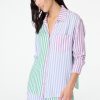 Roller Rabbit Lurex Stripe Boyfriend Shirt Multi Tops