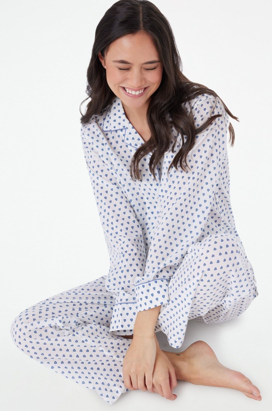 Roller Rabbit Hearts Loungewear Blue Pajamas