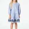 Roller Rabbit Kids Wynona Embroidery Priscilla Dress Blue Dresses