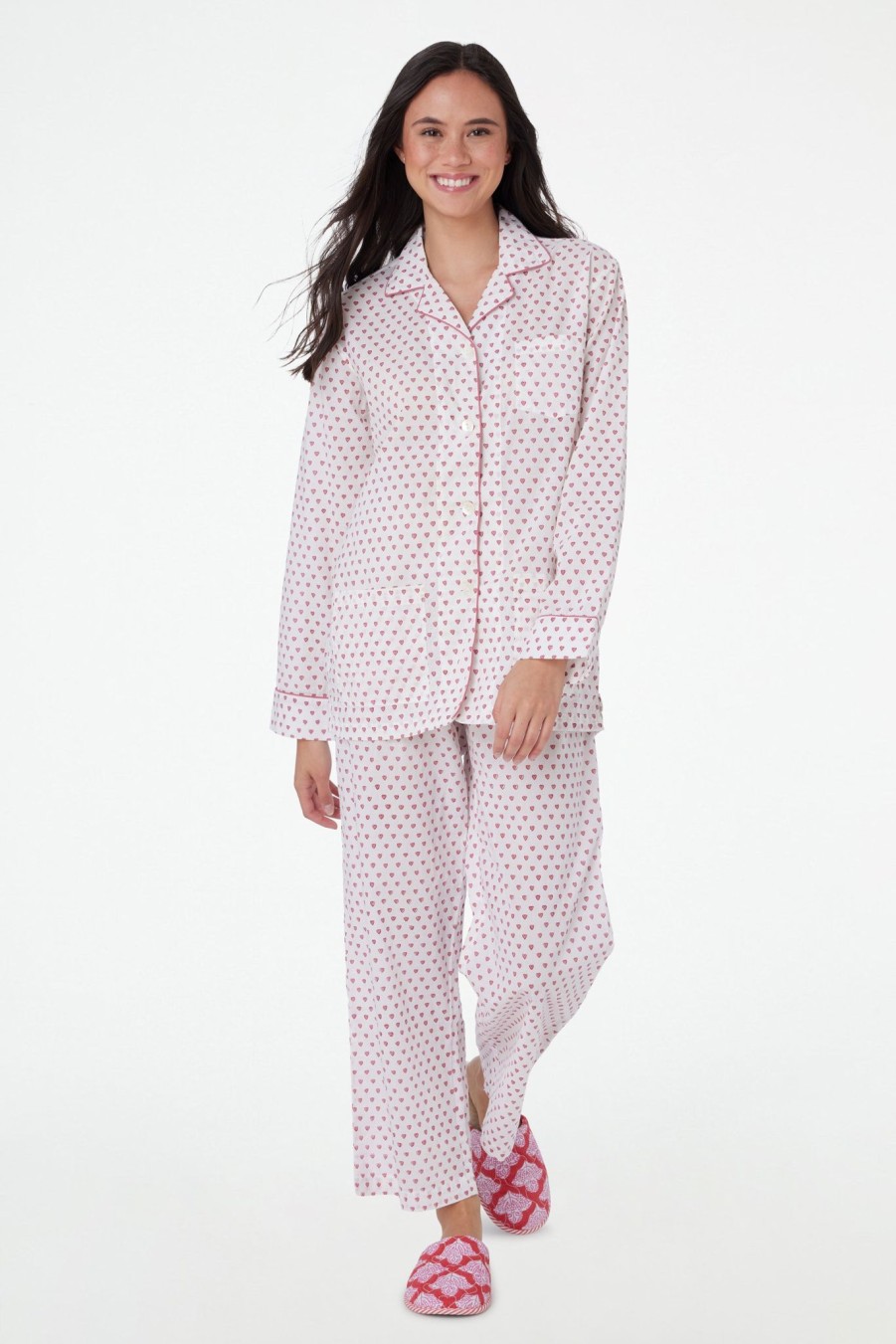 Roller Rabbit Hearts Loungewear Pink Pajamas