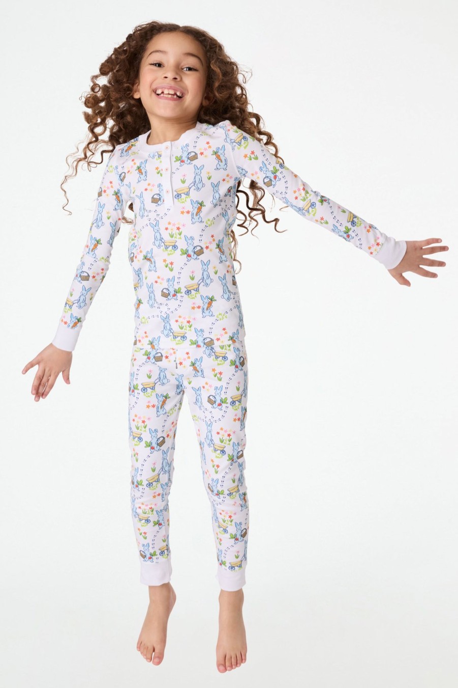 Roller Rabbit Kids Hoppy Spring Pajamas White Pajamas