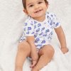 Roller Rabbit Infant Moby Short Sleeve Onesie Blue Pajamas