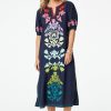 Roller Rabbit Lavandou Luca Caftan Navy Tunics & Kurtas