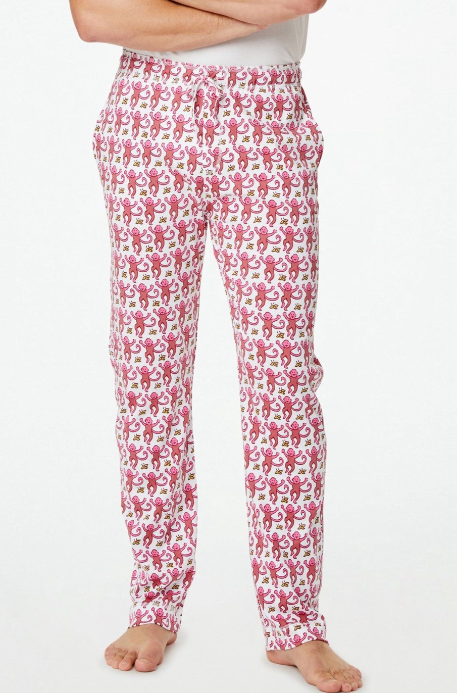 Roller Rabbit Mens Monkey Simon Pant Pink Men'S Pajamas