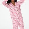 Roller Rabbit Monkey Long Sleeve Polo Pajamas Pink Pajamas