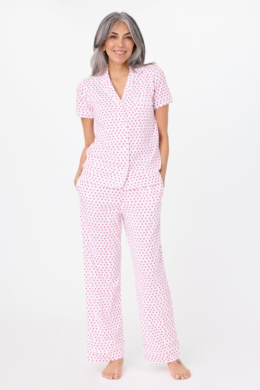 Roller Rabbit Hearts Fiora Pajamas Pink Pajamas