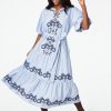 Roller Rabbit Wynona Embroidery Valonia Dress Blue Dresses