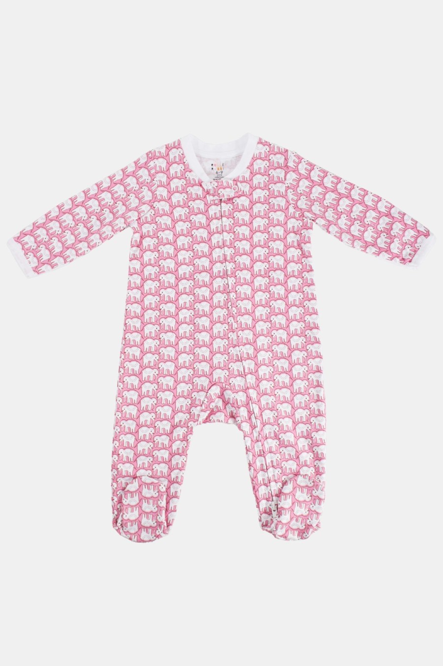 Roller Rabbit Infant Hathi Zipper Footie Pink Pajamas