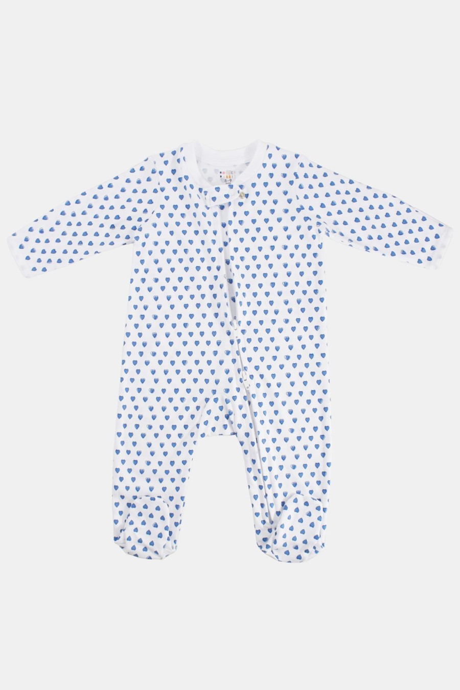 Roller Rabbit Infant Hearts Zipper Footie Blue Pajamas