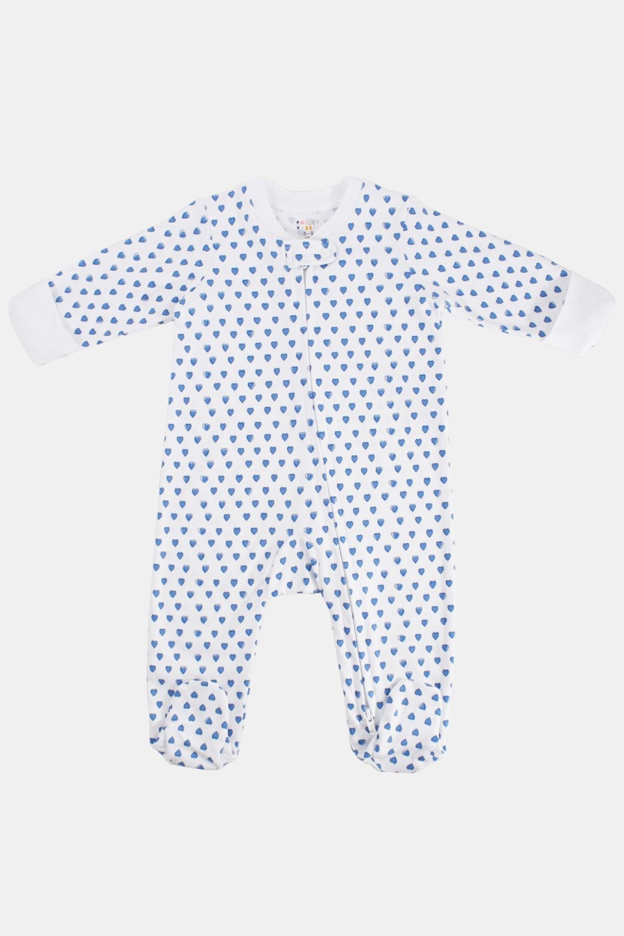 Roller Rabbit Infant Hearts Zipper Footie Blue Pajamas