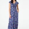 Roller Rabbit Indra Floral Ondine Dress Deep Blue Dresses