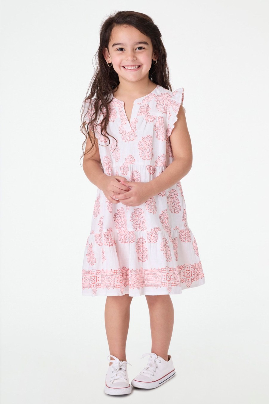 Roller Rabbit Kids Paisley Block Patty Dress White Dresses