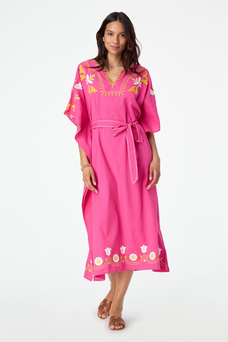 Roller Rabbit Lavandou Nella Caftan Fuchsia Dresses