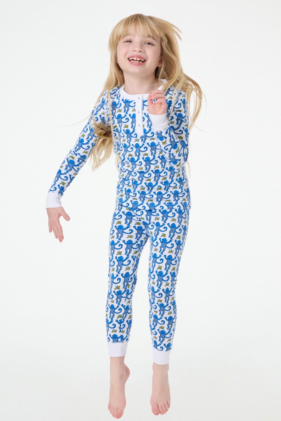 Roller Rabbit Kids Monkey Pajamas Blue Pajamas