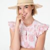 Roller Rabbit Fringed Traveler Continental Hat Natural Hats & Hair Accessories