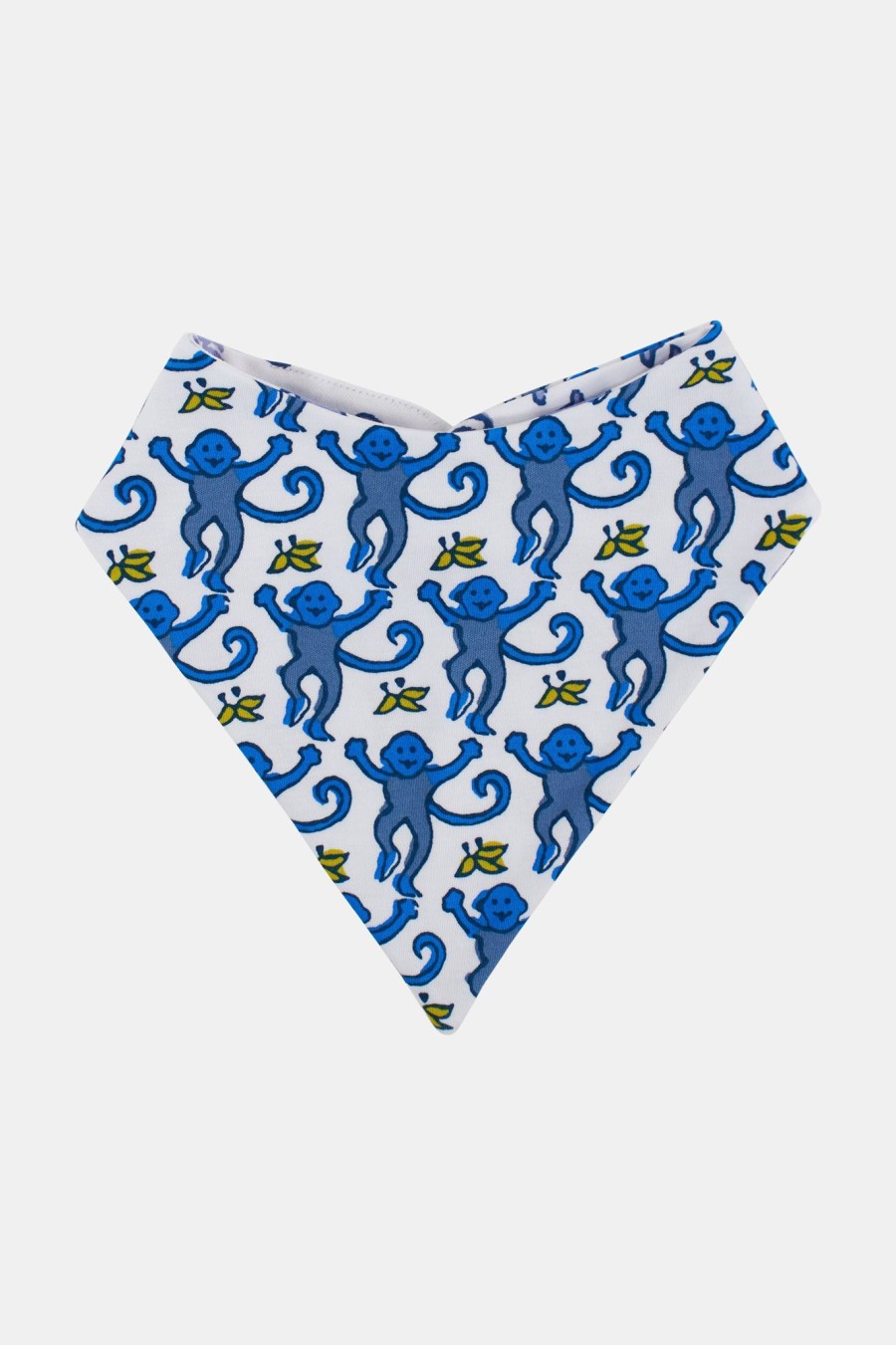 Roller Rabbit Infant Monkey & Moby Bandana Bib Set Blue Accessories