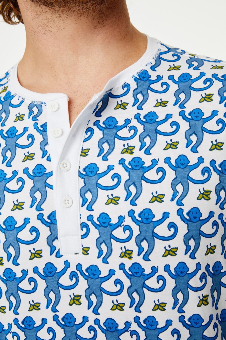 Roller Rabbit Mens Monkey Spencer Pajamas Blue Men'S Pajamas