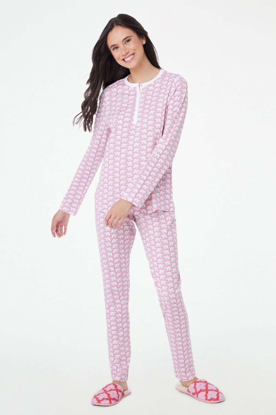 Roller Rabbit Hathi Pajamas Pink Pajamas