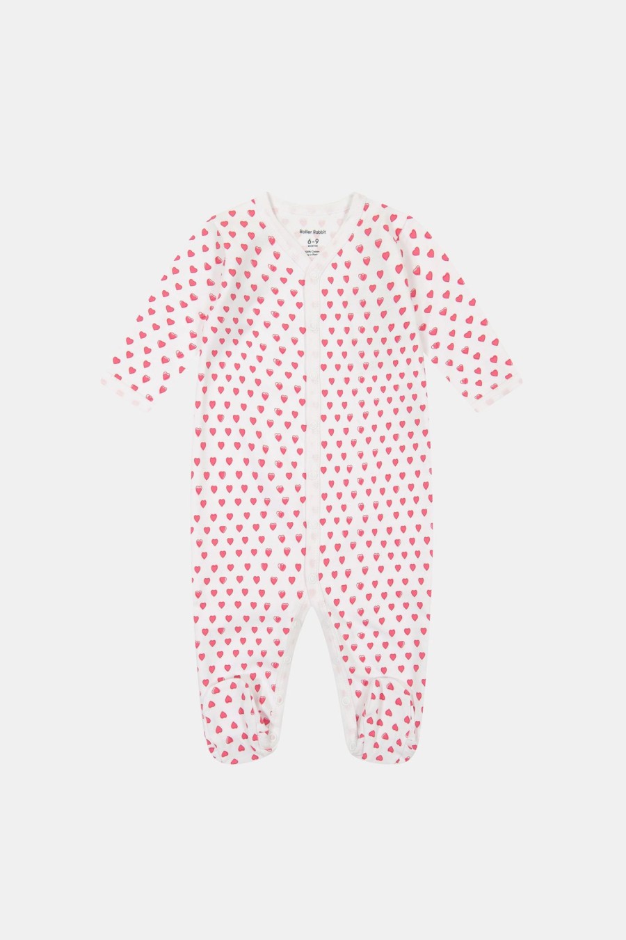 Roller Rabbit Infant Hearts Footie Pajamas Pink Pajamas