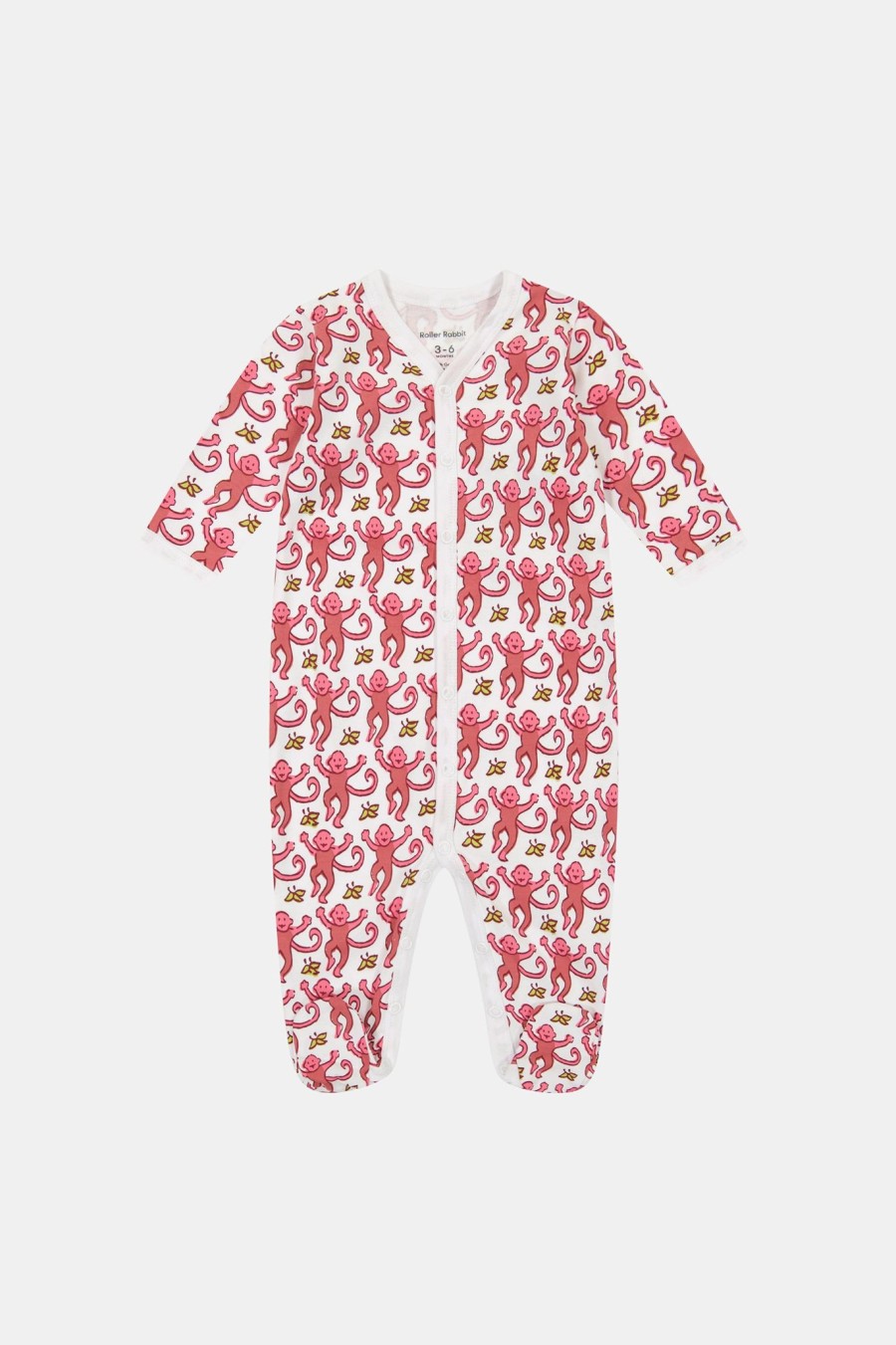 Roller Rabbit Infant Monkey Footie Pajamas Pink Mommy & Me