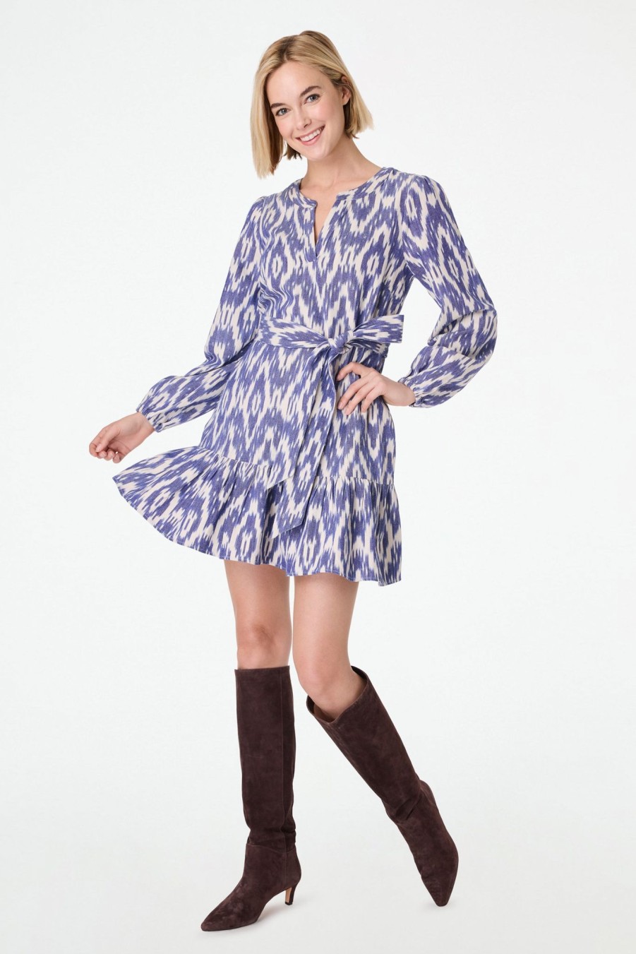 Roller Rabbit Ikat Chambray Philippa Dress Blue Dresses