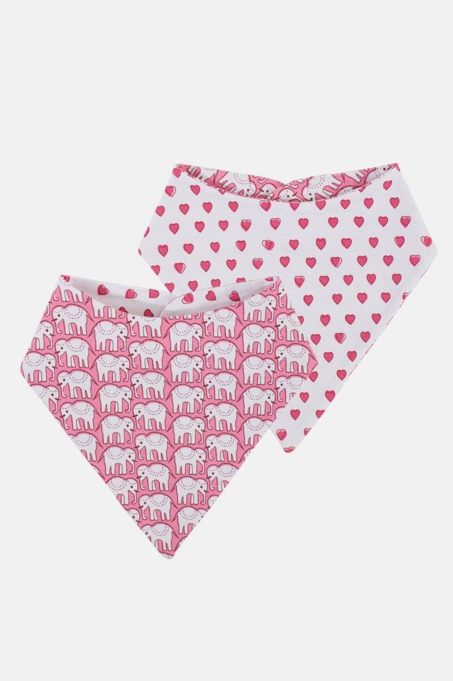 Roller Rabbit Infant Hearts & Hathi Bandana Bib Set Pink Accessories