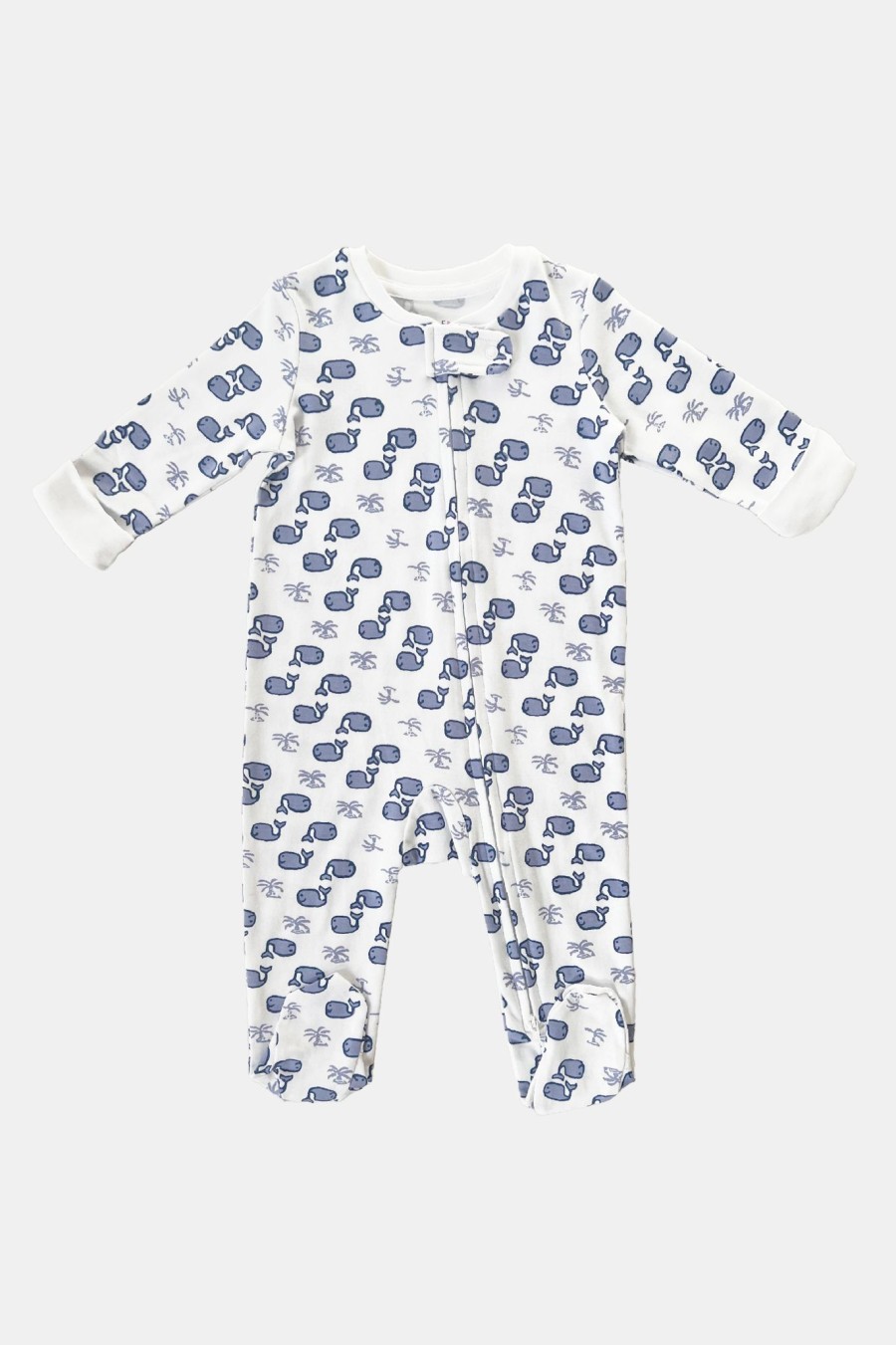 Roller Rabbit Infant Moby Zipper Footie Blue Pajamas