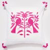 Roller Rabbit Embroidered Animal Euro Magenta Decorative Pillows