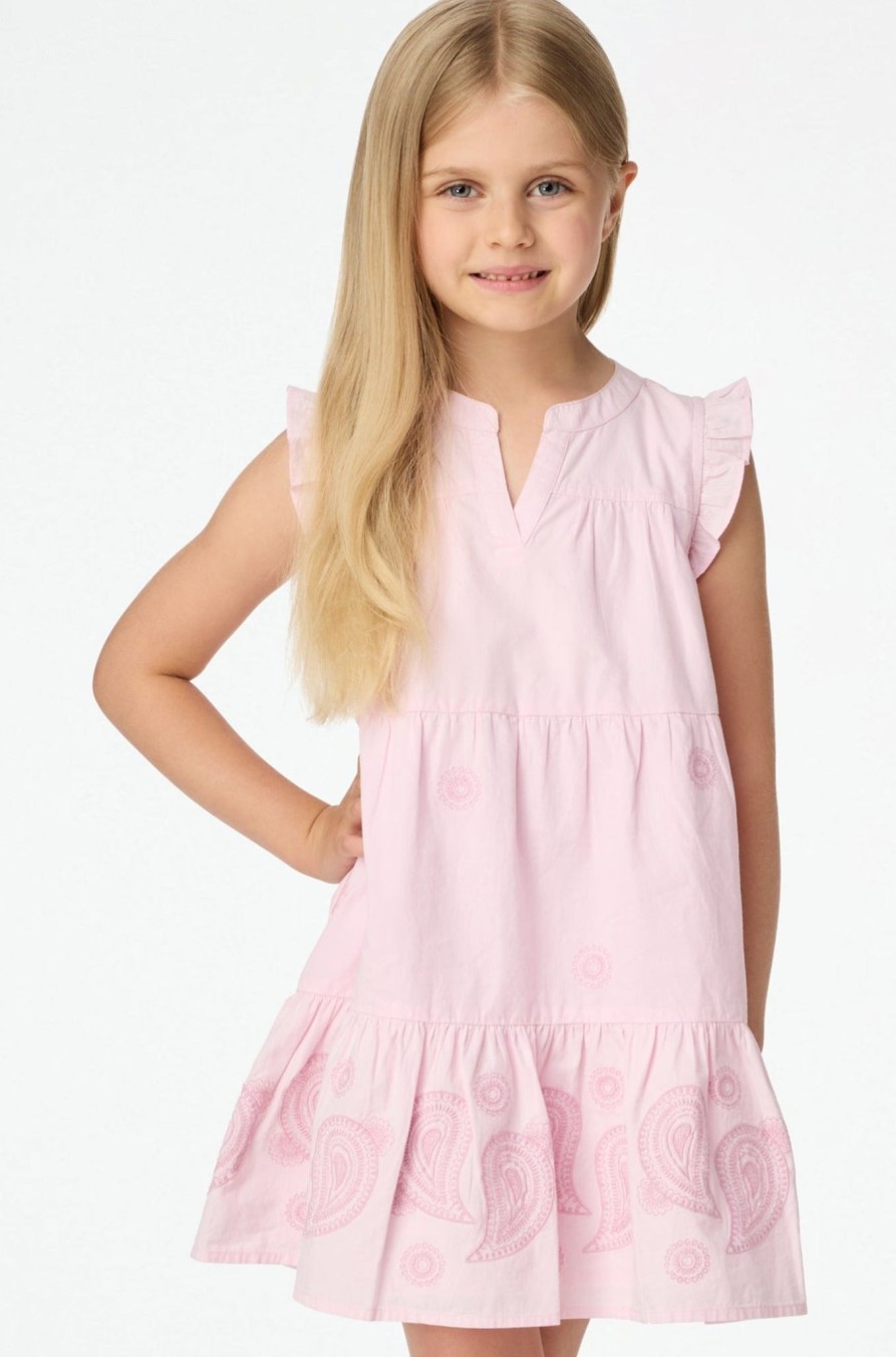 Roller Rabbit Kids Paisley Eyelet Patty Dress Pink Dresses