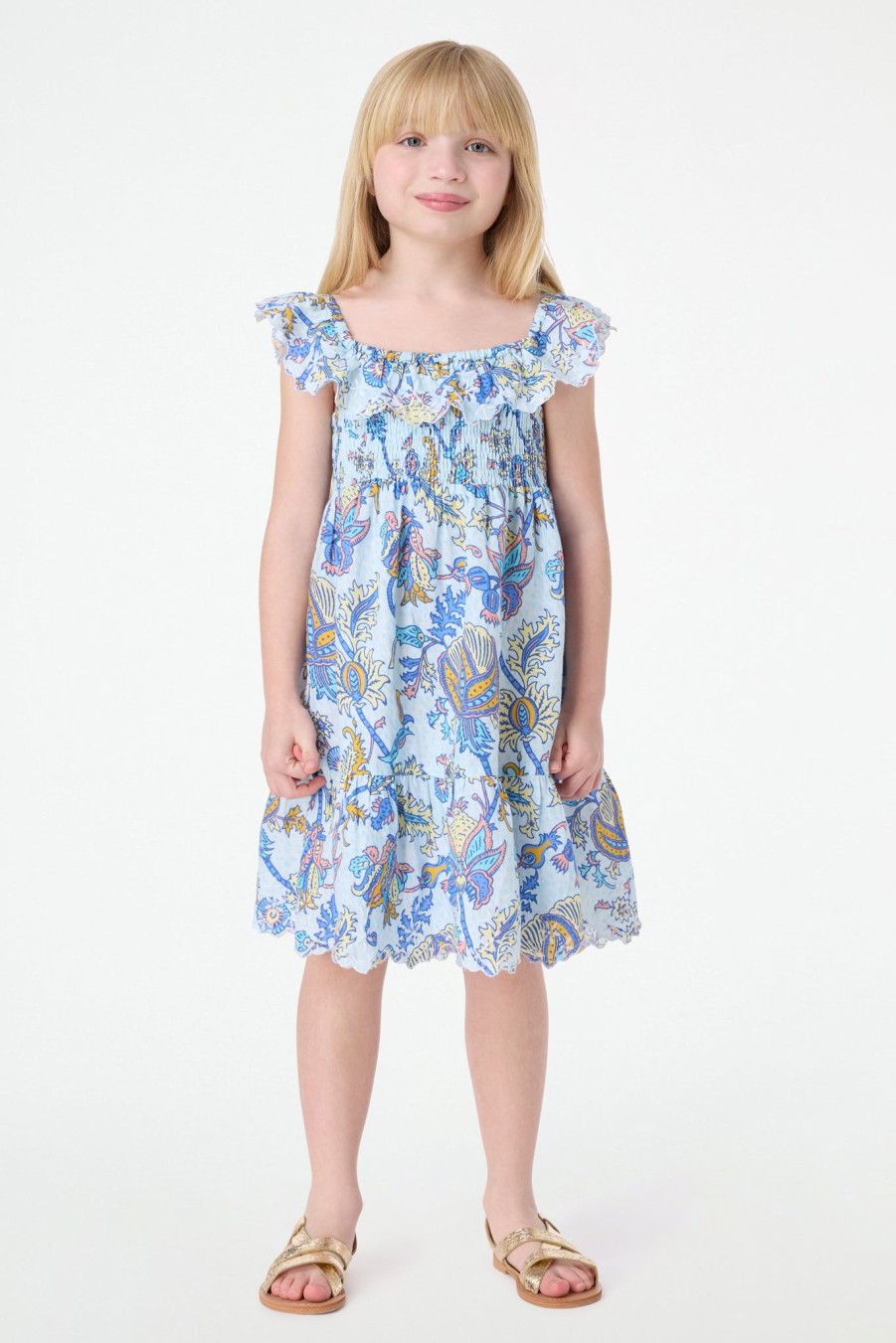 Roller Rabbit Kids Textured Amanda Ryan Dress Blue Dresses