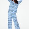 Roller Rabbit Monkey Long Sleeve Polo Pajamas Blue Pajamas