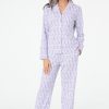 Roller Rabbit Monkey Long Sleeve Polo Pajamas Lavender Pajamas