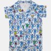 Roller Rabbit Infant Greenwich Monkey Polo Onesie Blue Pajamas